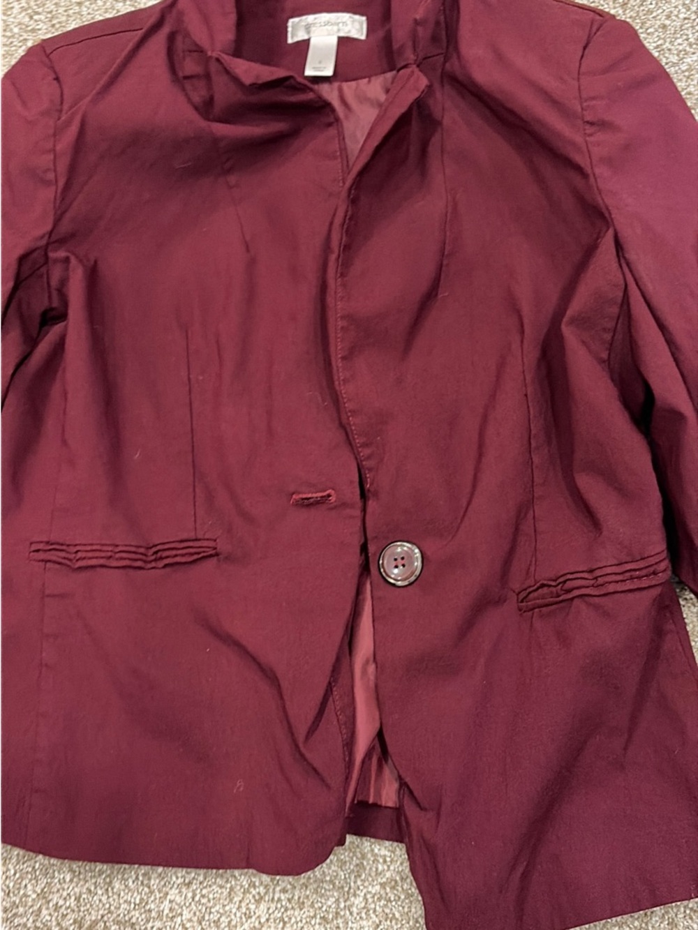 dressbarn Women's Wine Single-Button Blazer